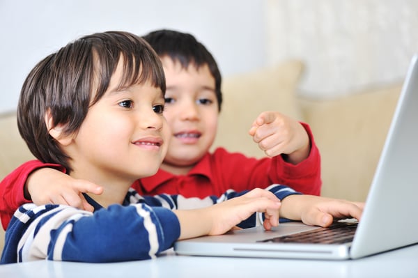 Kids using laptop