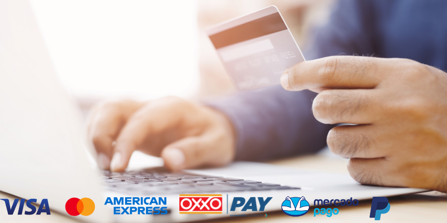 pagar en línea tus compras por Internet es cómodo y seguro con tarjeta o en efectivo